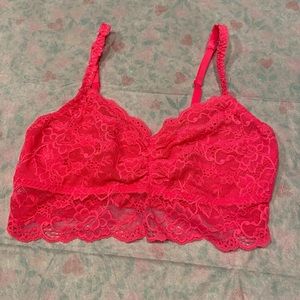 Victoria’s Secret PINK Hot Pink Lace Bandeau